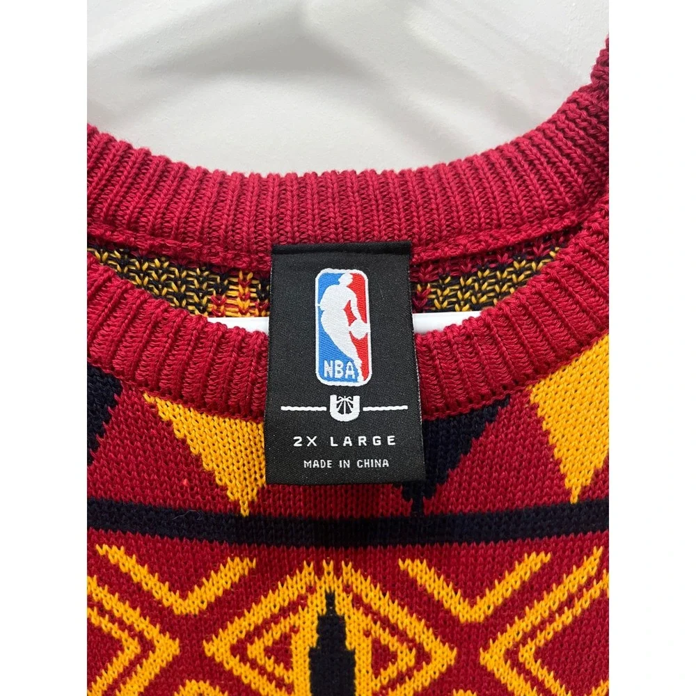Cleveland‎ Cavaliers NBA Ugly Sweater 2X Large Red Gold Blue Knit